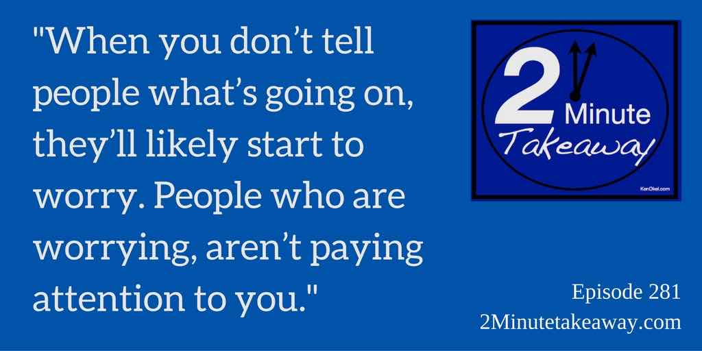 anticipate problems at work, Ken Okel, 2 minute takeaway podcast, professional speaker in Florida Miami Orlando