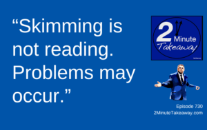 How To Communicate With an Email Skimmer, Episode 730, 2 Minute Takeaway.com